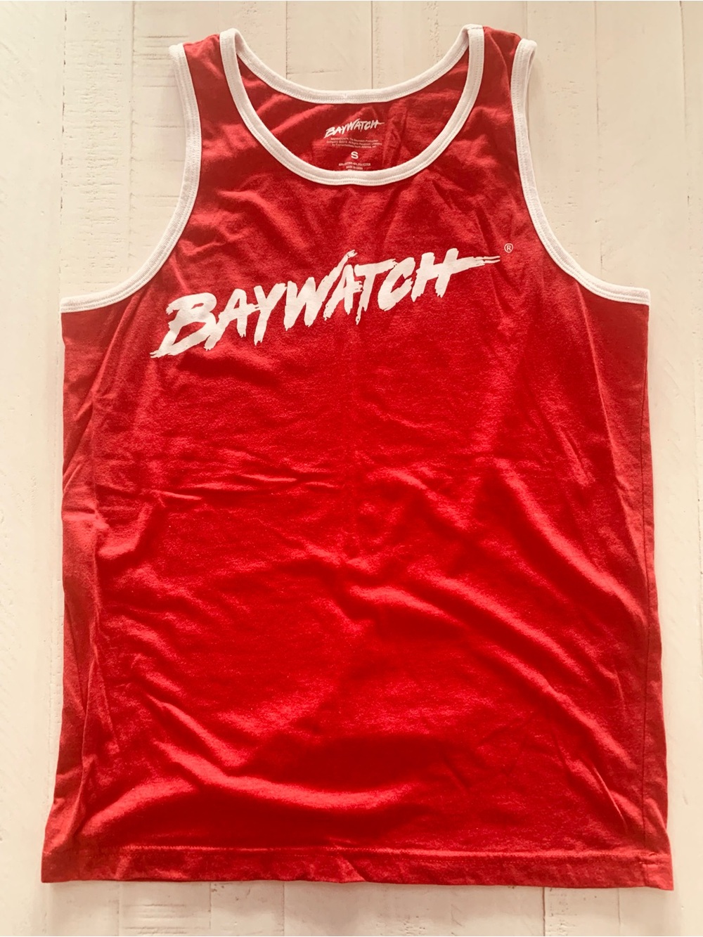 Baywatch Classic Logo Red Tank Top with White Trim
